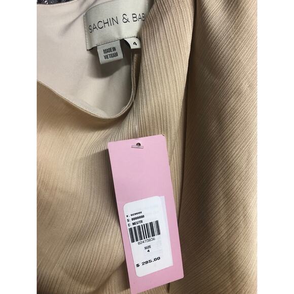 $285 BHLDN Sachin & Babi Chelsea One Shoulder Bow Gown in Neutral 4 NEW - Picture 16 of 16